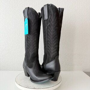 Lane JENTRY Knee High Womens Cowboy Boots 9 Black Leather Western Cowgirl Tall